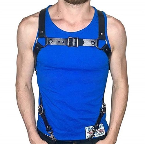 Gothic leather chest body - gothic,