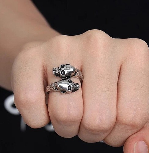Silver skull snake - skull,