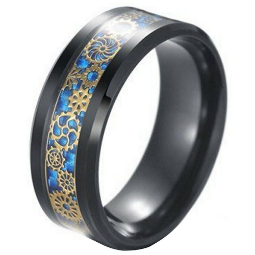 Blue steampunk gold - steampunk, ring