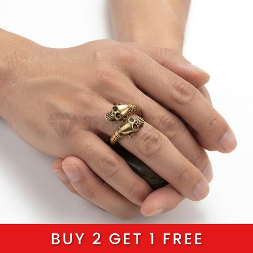 Gold skull snake - skull, stainless