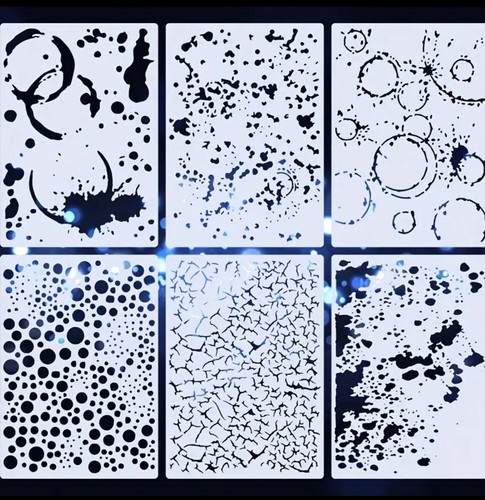 Stencil set circles splat - stencil,